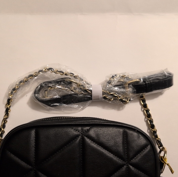 BEBE Purse Zaza Camera Crossbody Bag - Black Rhinestone NWT - Picture 6 of 8